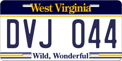 WV license plate DVJ044