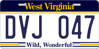WV license plate DVJ047