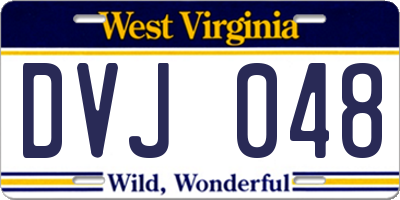 WV license plate DVJ048
