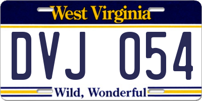 WV license plate DVJ054