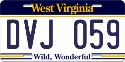WV license plate DVJ059