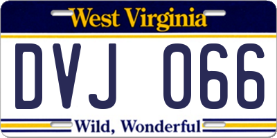 WV license plate DVJ066