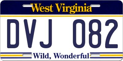 WV license plate DVJ082