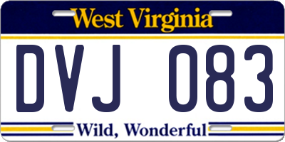 WV license plate DVJ083