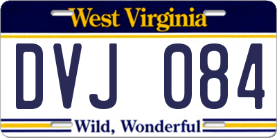 WV license plate DVJ084