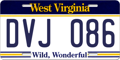 WV license plate DVJ086