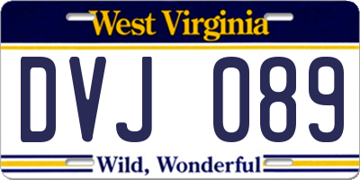 WV license plate DVJ089