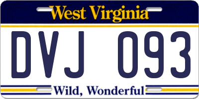 WV license plate DVJ093