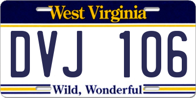 WV license plate DVJ106