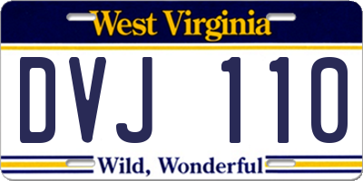 WV license plate DVJ110
