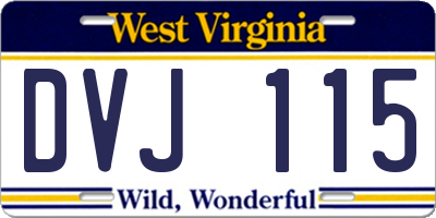 WV license plate DVJ115