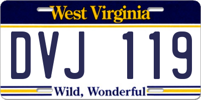 WV license plate DVJ119
