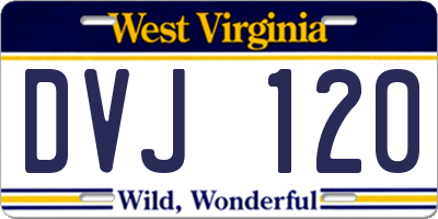 WV license plate DVJ120