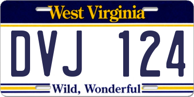 WV license plate DVJ124