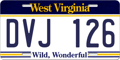 WV license plate DVJ126