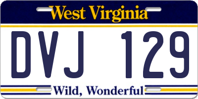 WV license plate DVJ129