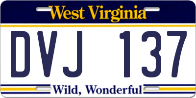 WV license plate DVJ137