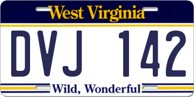 WV license plate DVJ142