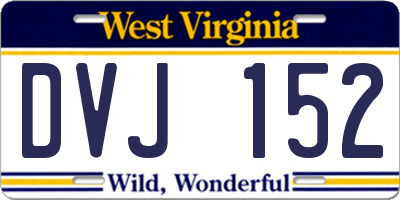 WV license plate DVJ152