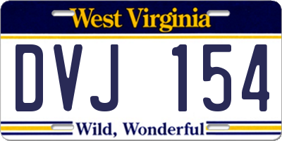 WV license plate DVJ154