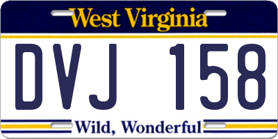 WV license plate DVJ158