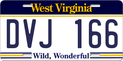 WV license plate DVJ166