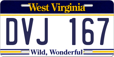 WV license plate DVJ167