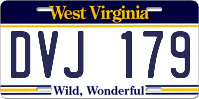 WV license plate DVJ179