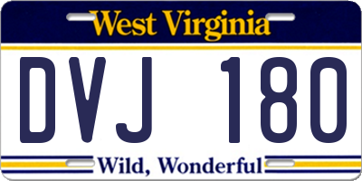 WV license plate DVJ180