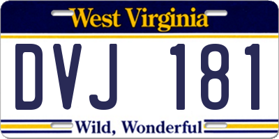 WV license plate DVJ181