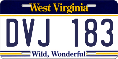 WV license plate DVJ183