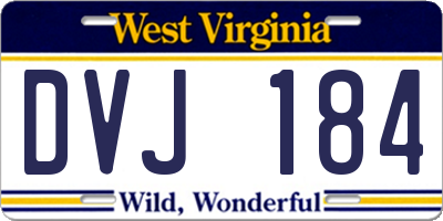 WV license plate DVJ184