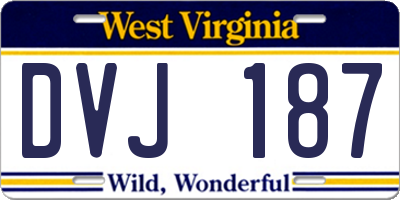 WV license plate DVJ187