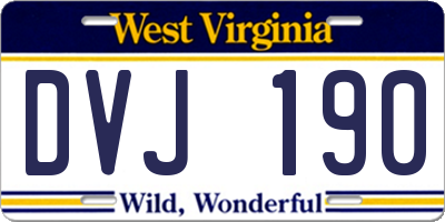 WV license plate DVJ190