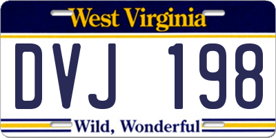 WV license plate DVJ198