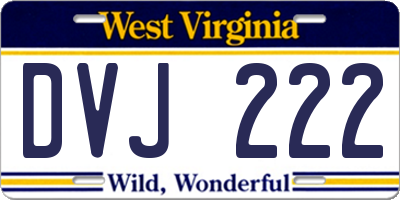 WV license plate DVJ222