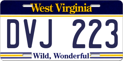 WV license plate DVJ223
