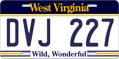 WV license plate DVJ227
