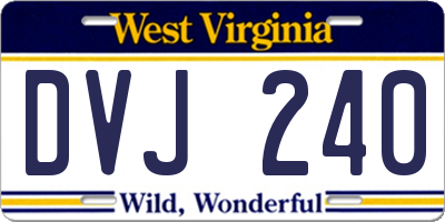 WV license plate DVJ240