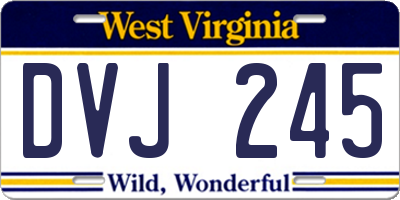 WV license plate DVJ245