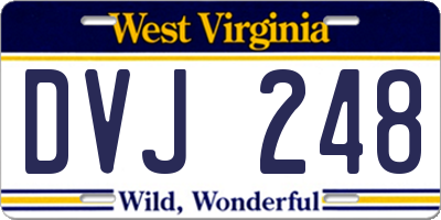 WV license plate DVJ248