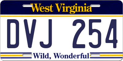 WV license plate DVJ254