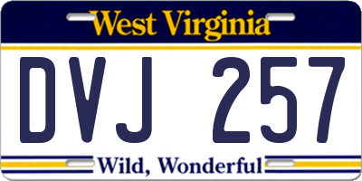 WV license plate DVJ257