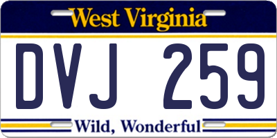 WV license plate DVJ259