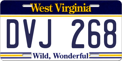 WV license plate DVJ268