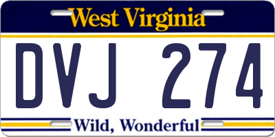 WV license plate DVJ274