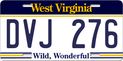 WV license plate DVJ276