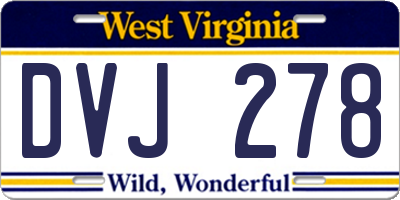 WV license plate DVJ278
