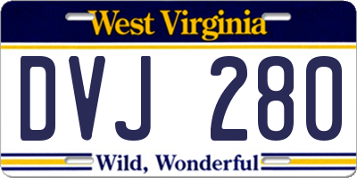 WV license plate DVJ280