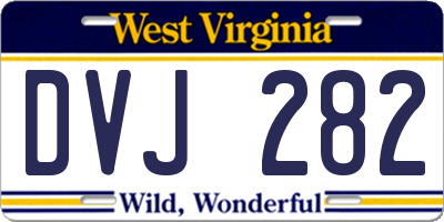 WV license plate DVJ282